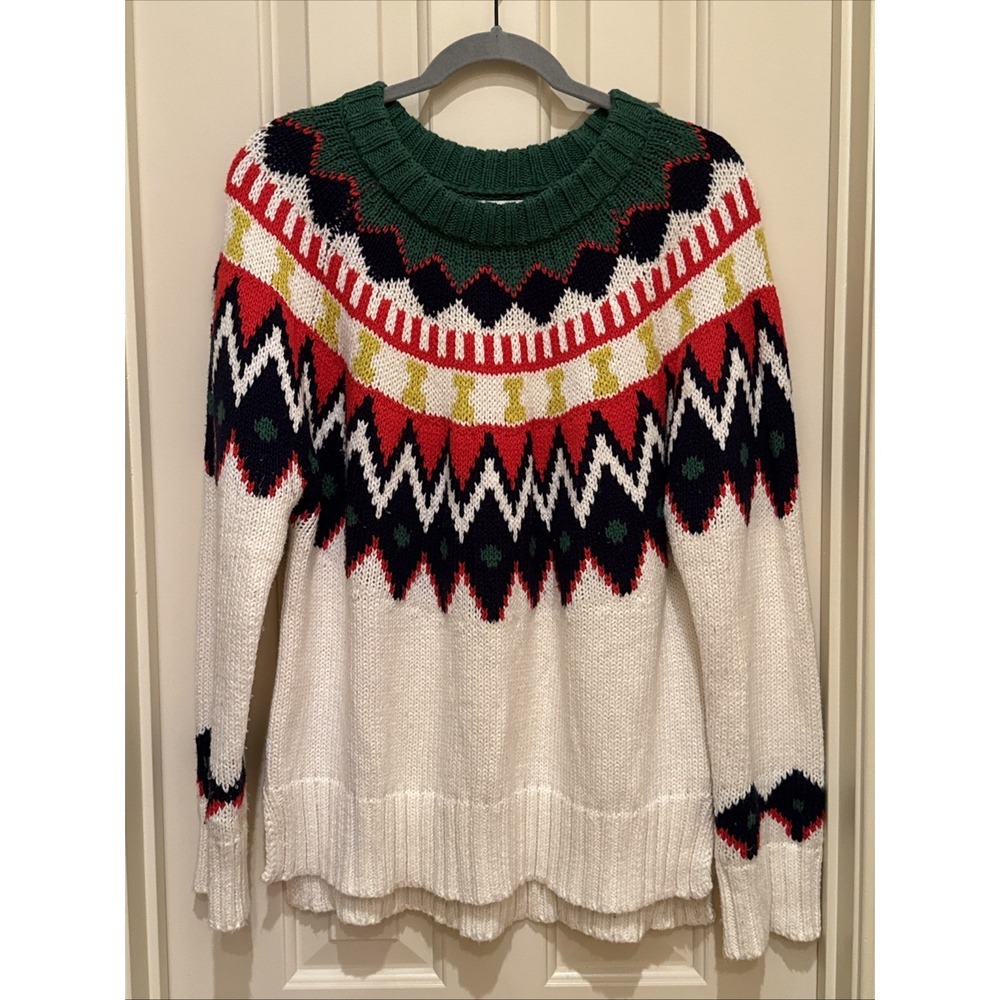Aerie Sweater Womens M Multicolor Nordic Fair Isle‎ Holiday Ski Preppy Outdoor